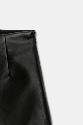 Faux Leather High-Waist Shorts