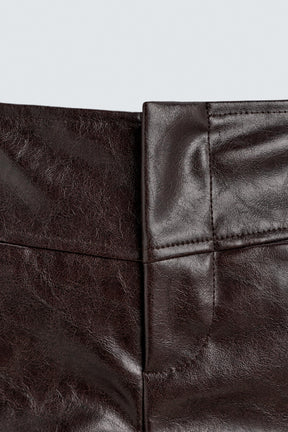 Leather Effect Mini Shorts