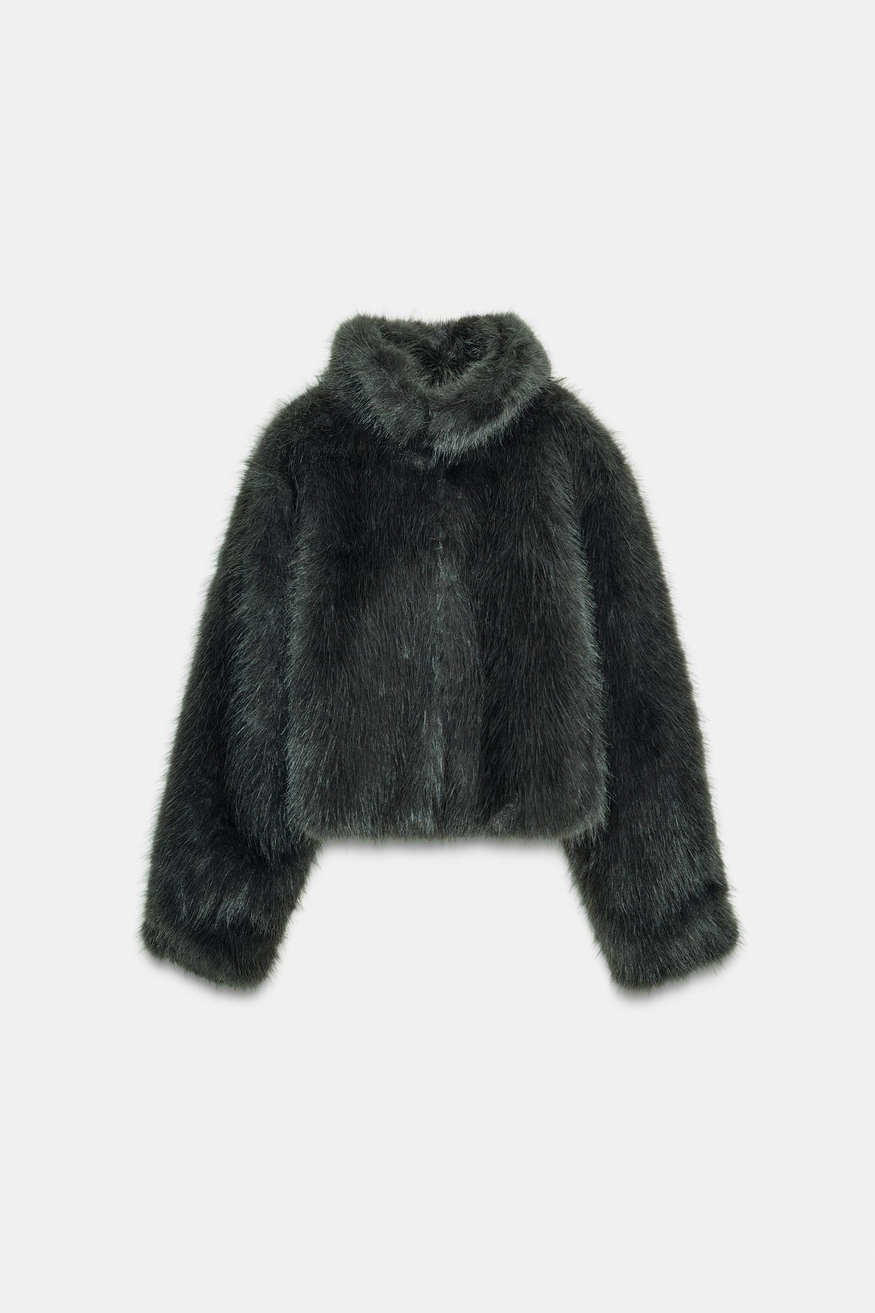 SHORT FAUX FUR COAT WITH TOGGLES - Image 6