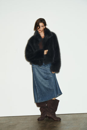 SHORT FAUX FUR COAT WITH TOGGLES - Image 1
