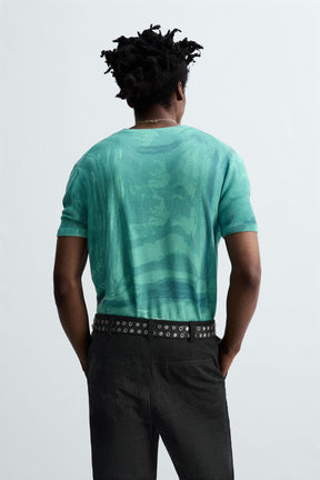 PRINTED GRAPHIC KNIT T-SHIRT - Image 3