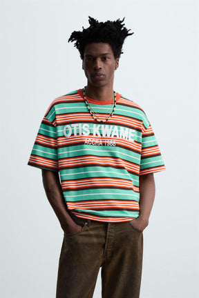 STRIPED EMBROIDERED T-SHIRT - Image 2