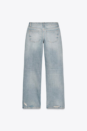Wide-Leg Ripped Jeans