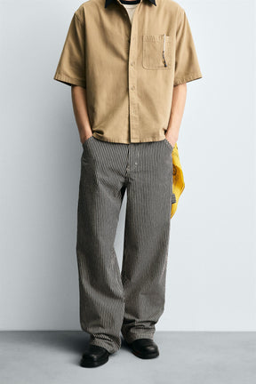 BAGGY FIT STRIPED CARPENTER TROUSERS - Image 2