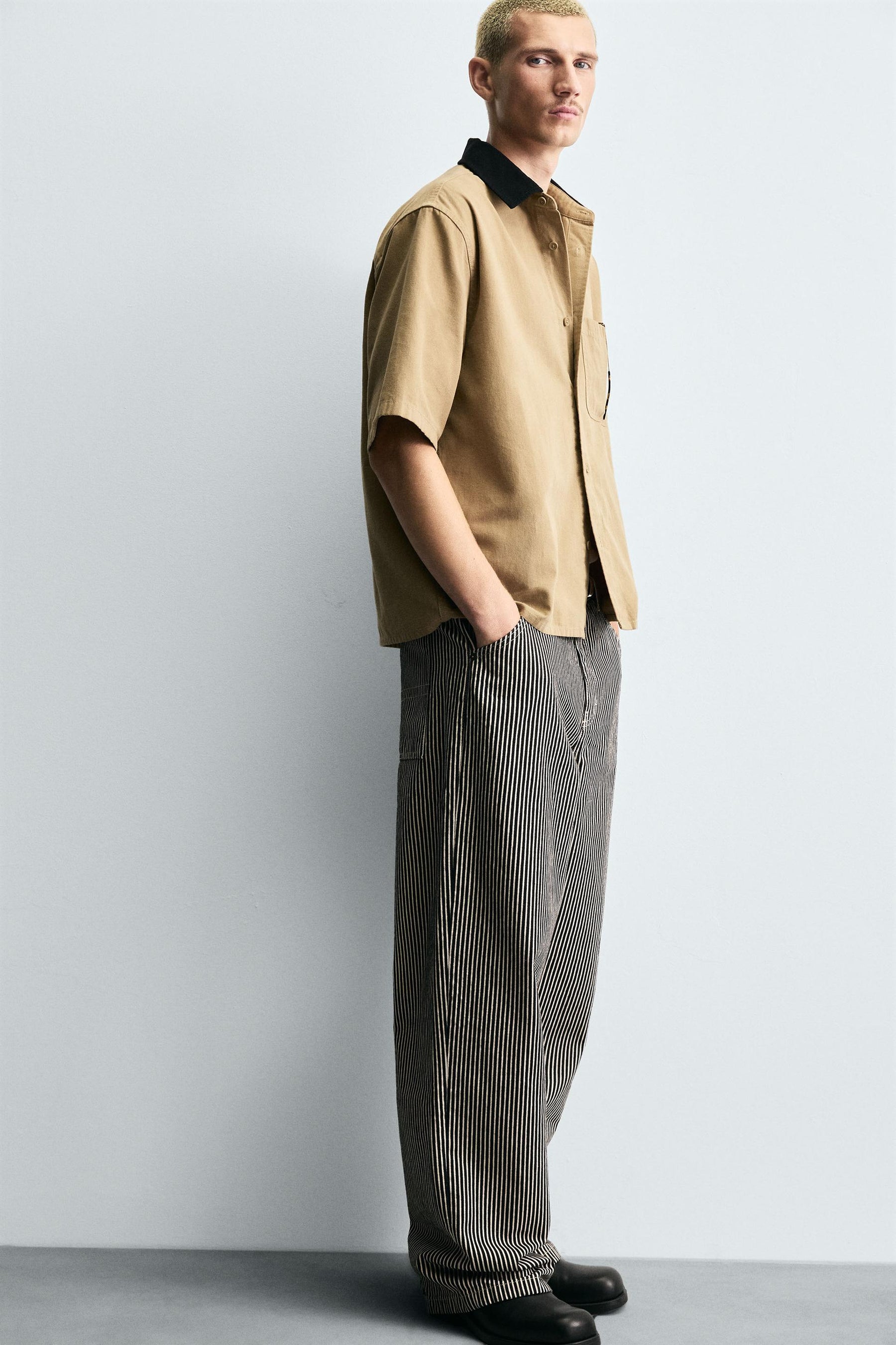 BAGGY FIT STRIPED CARPENTER TROUSERS - Image 6