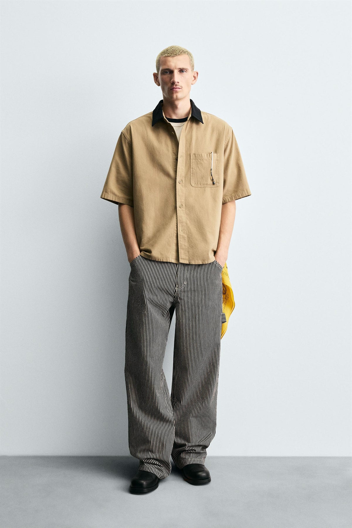 BAGGY FIT STRIPED CARPENTER TROUSERS - Image 1
