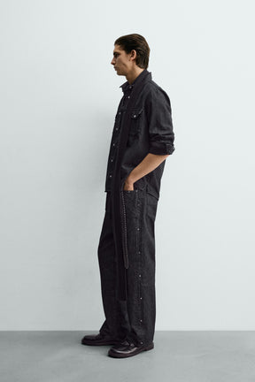 STUDDED WESTERN DENIM SHIRT - Image 4