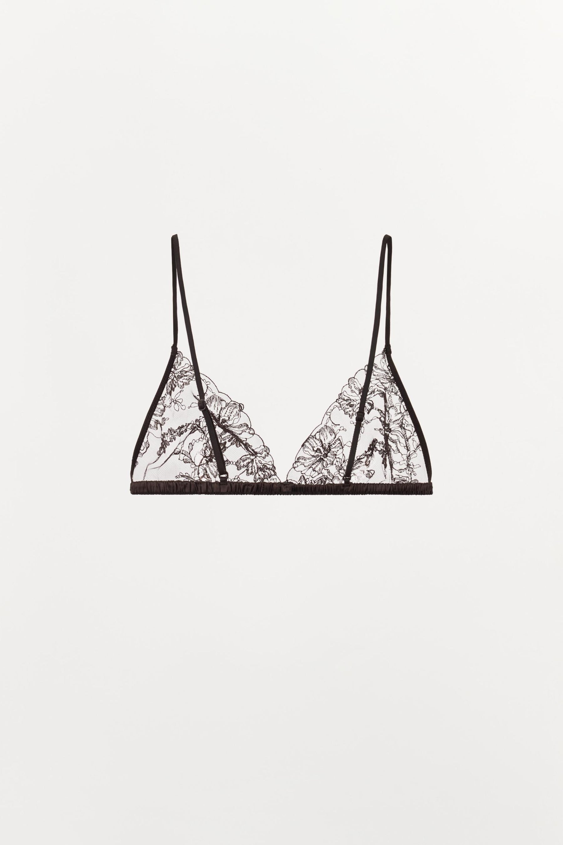 Lace-Trimmed Triangle Bra