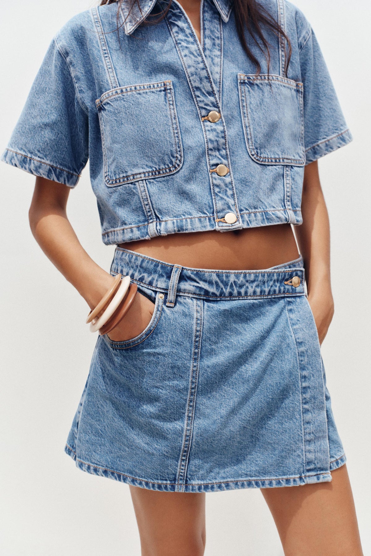 Wrap Denim Skort