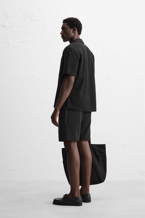 LINEN - VISCOSE BERMUDA SHORTS - Image 4