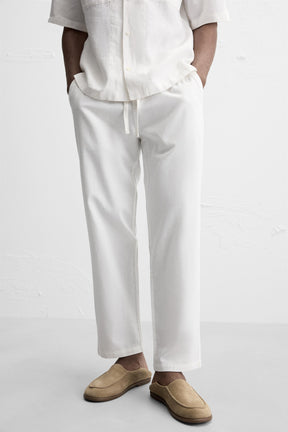 COTTON-LINEN RELAXED FIT TROUSERS - Image 5