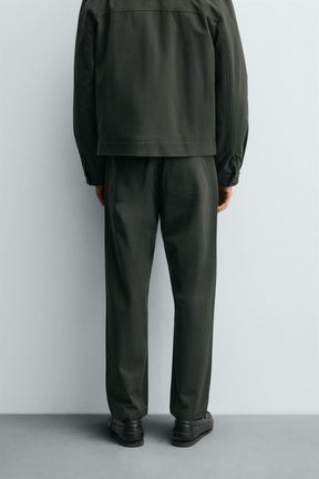 TEXTURED CANVAS TROUSERS - Image 3