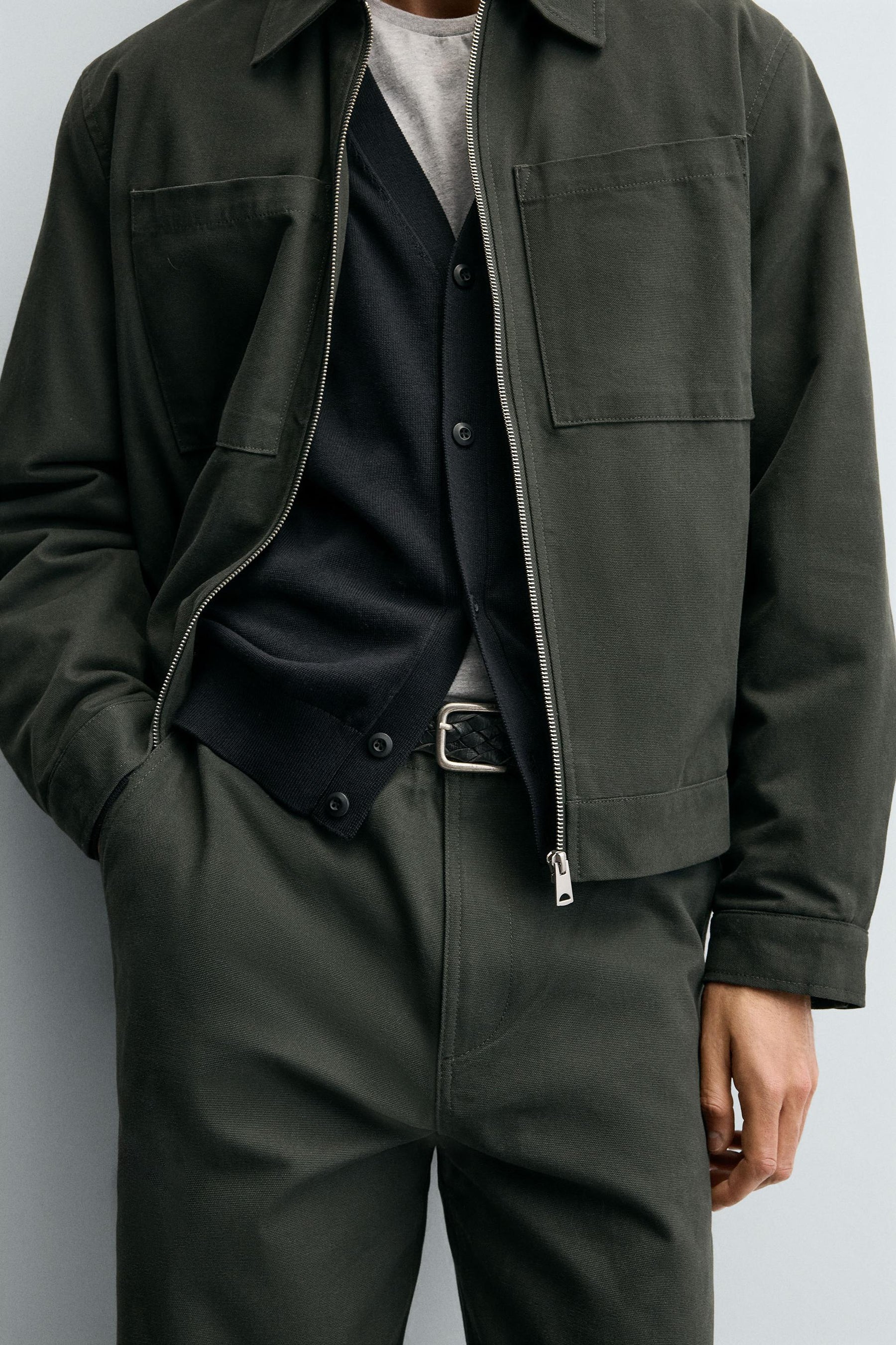 TEXTURED CANVAS TROUSERS - Image 5