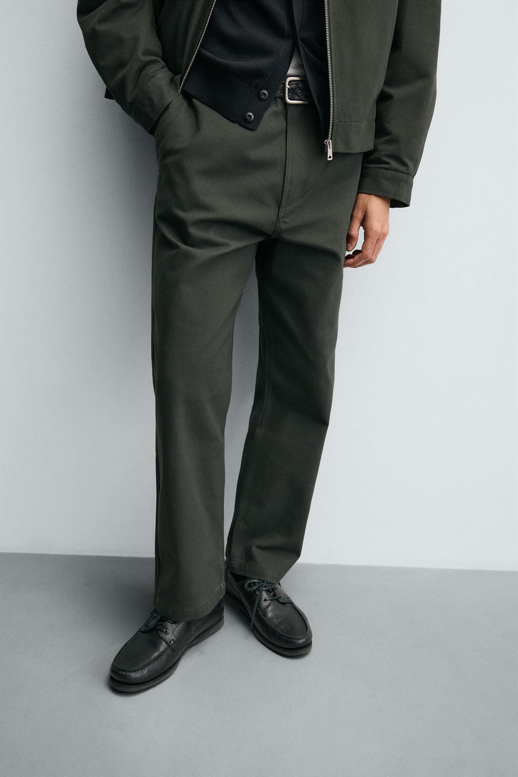 TEXTURED CANVAS TROUSERS - Image 6