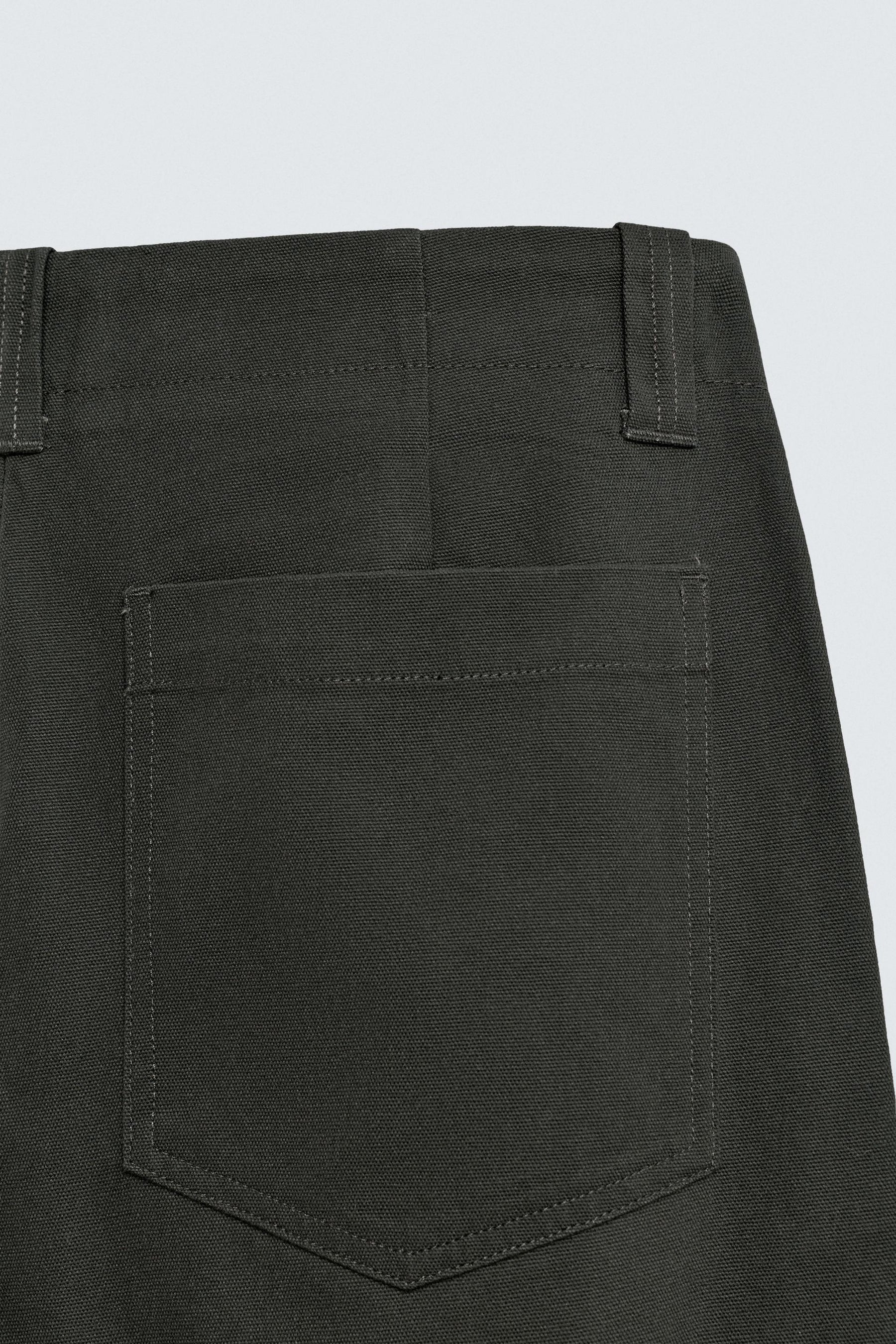 TEXTURED CANVAS TROUSERS - Image 10