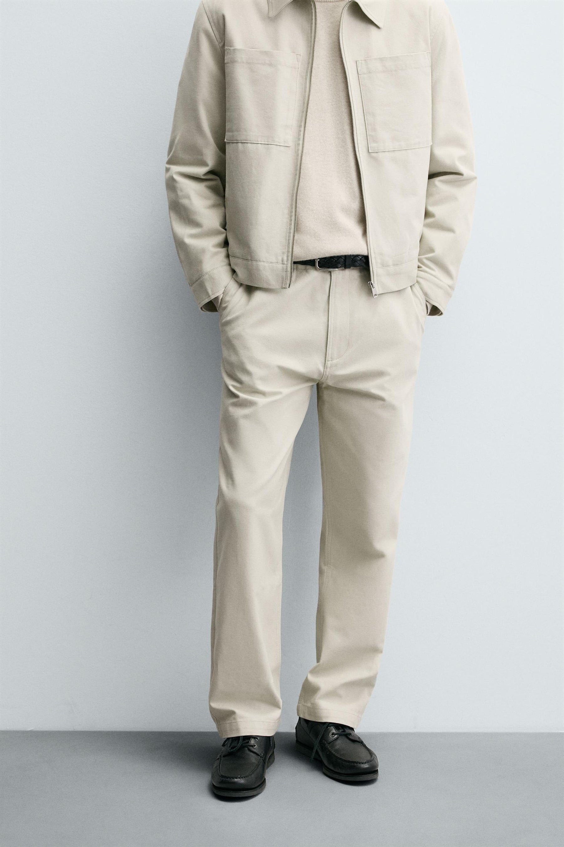 TEXTURED CANVAS TROUSERS - Image 2