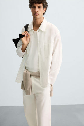 STRIPED TEXTURED SHIRT - Image 5