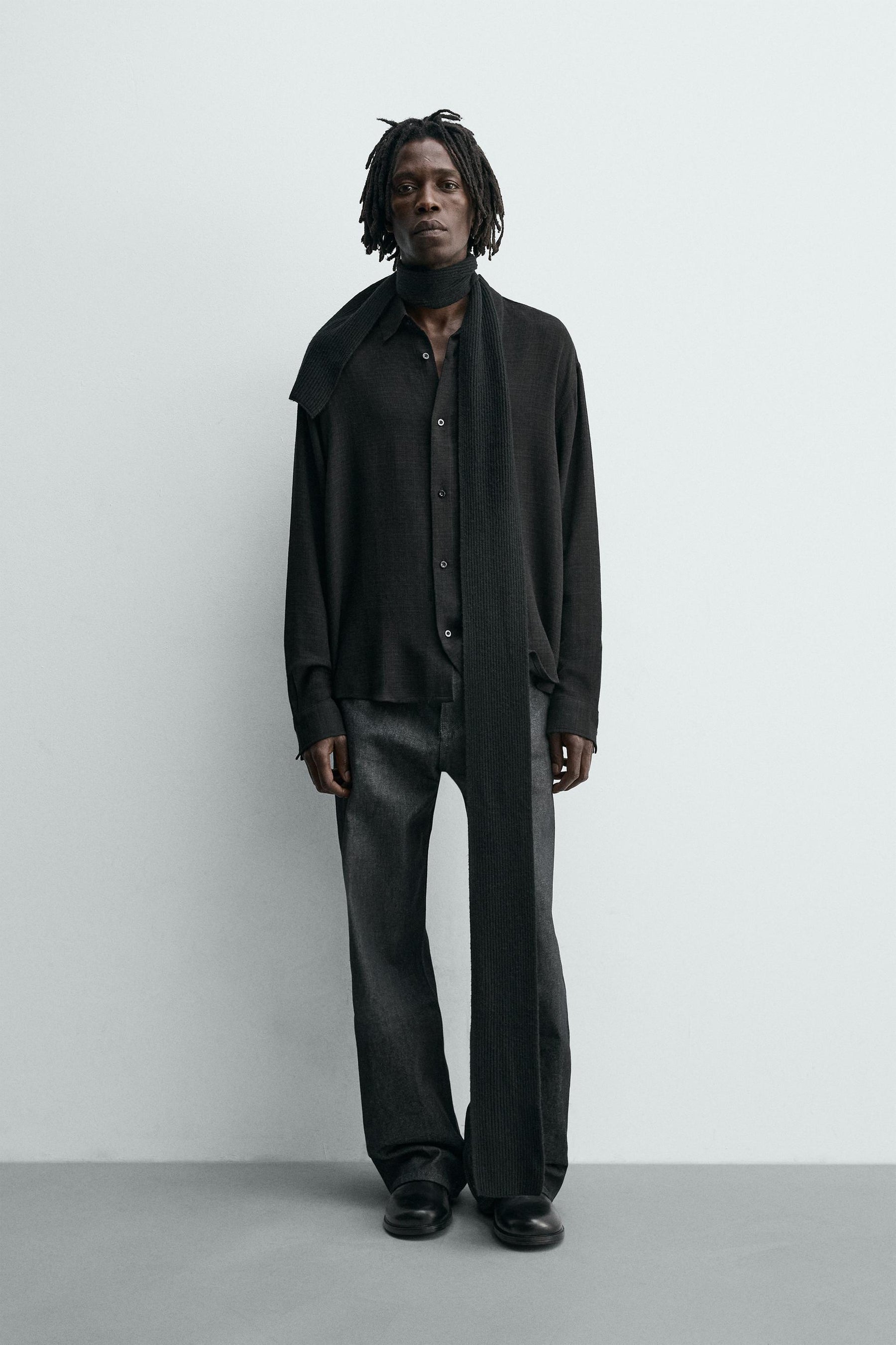 VISCOSE/COTTON TEXTURED SHIRT - Image 1