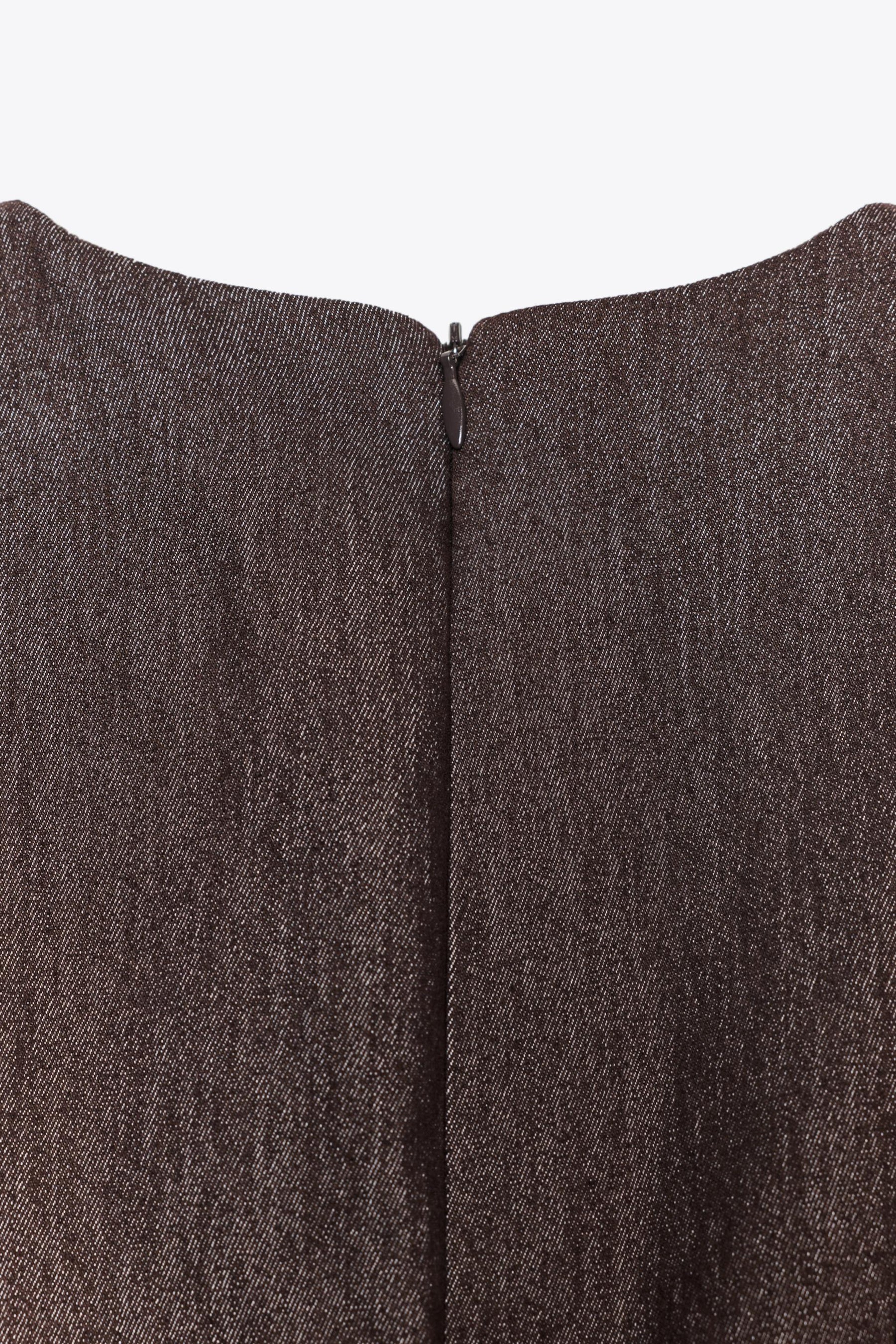 CONTRAST TOPSTITCHING MIDI DRESS - Image 6