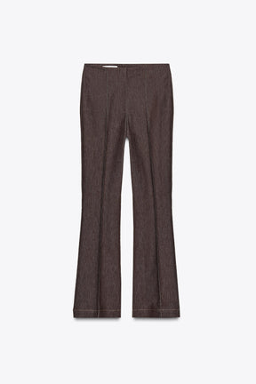 Flare Trousers with Stitch