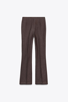 Flare Trousers with Stitch