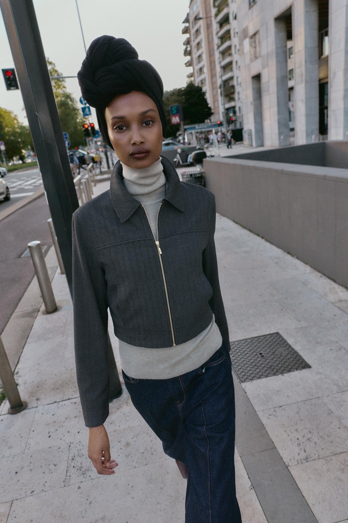 HERRINGBONE CROPPED BLAZER - Image 2