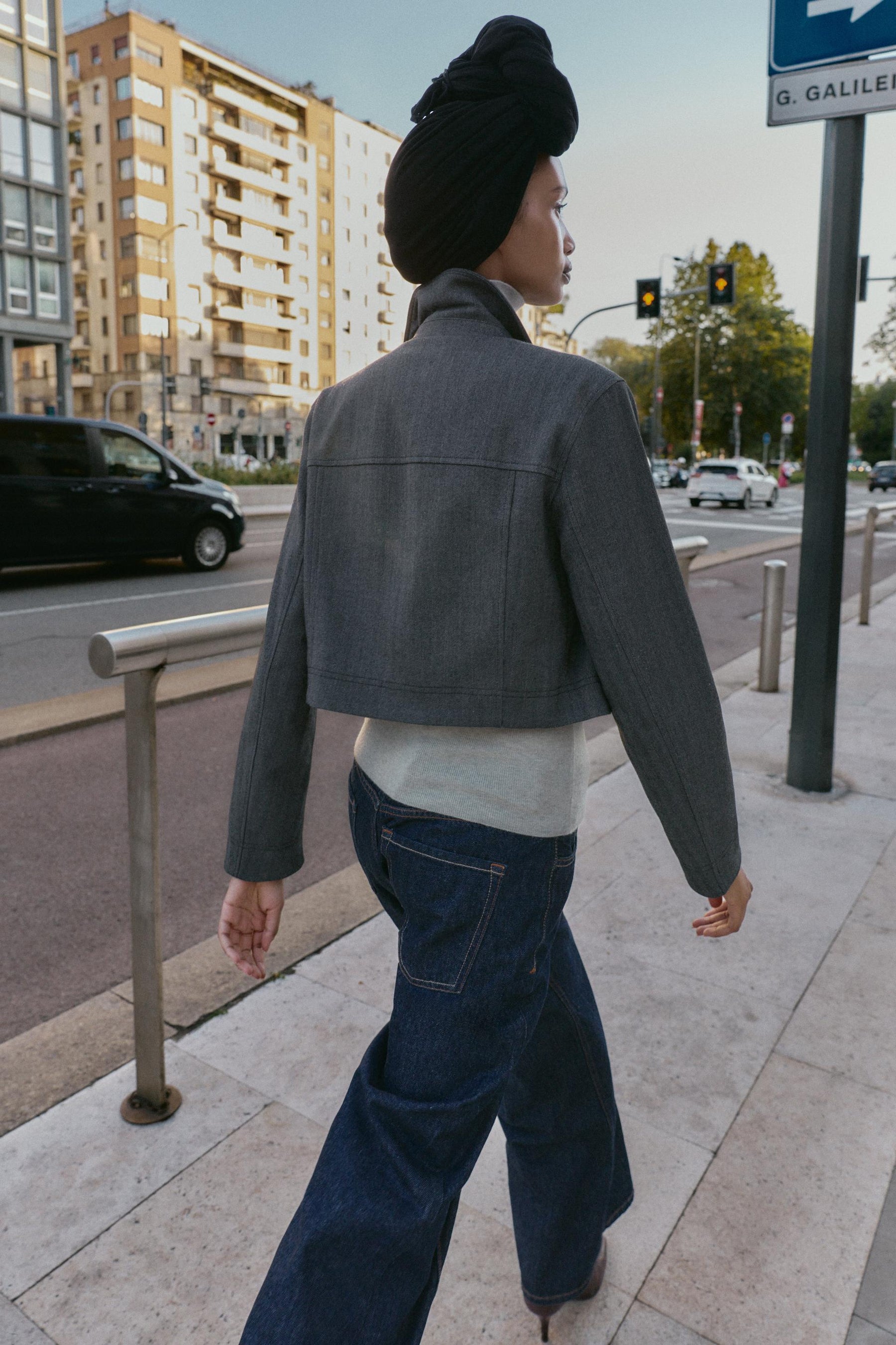 HERRINGBONE CROPPED BLAZER - Image 5