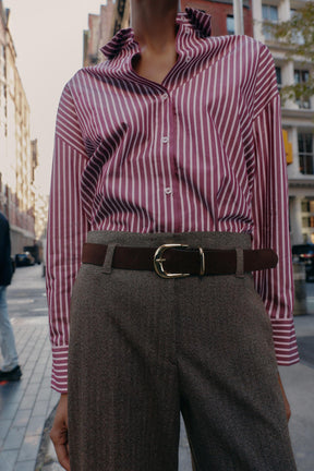 Herringbone Trousers with Belt