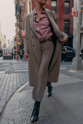 Herringbone Trousers with Belt
