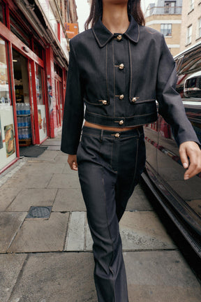 CROPPED CONTRAST JACKET