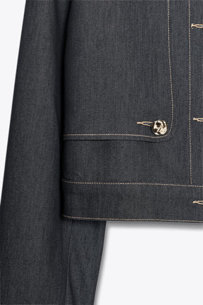 CONTRAST STITCH CROPPED JACKET - Image 8