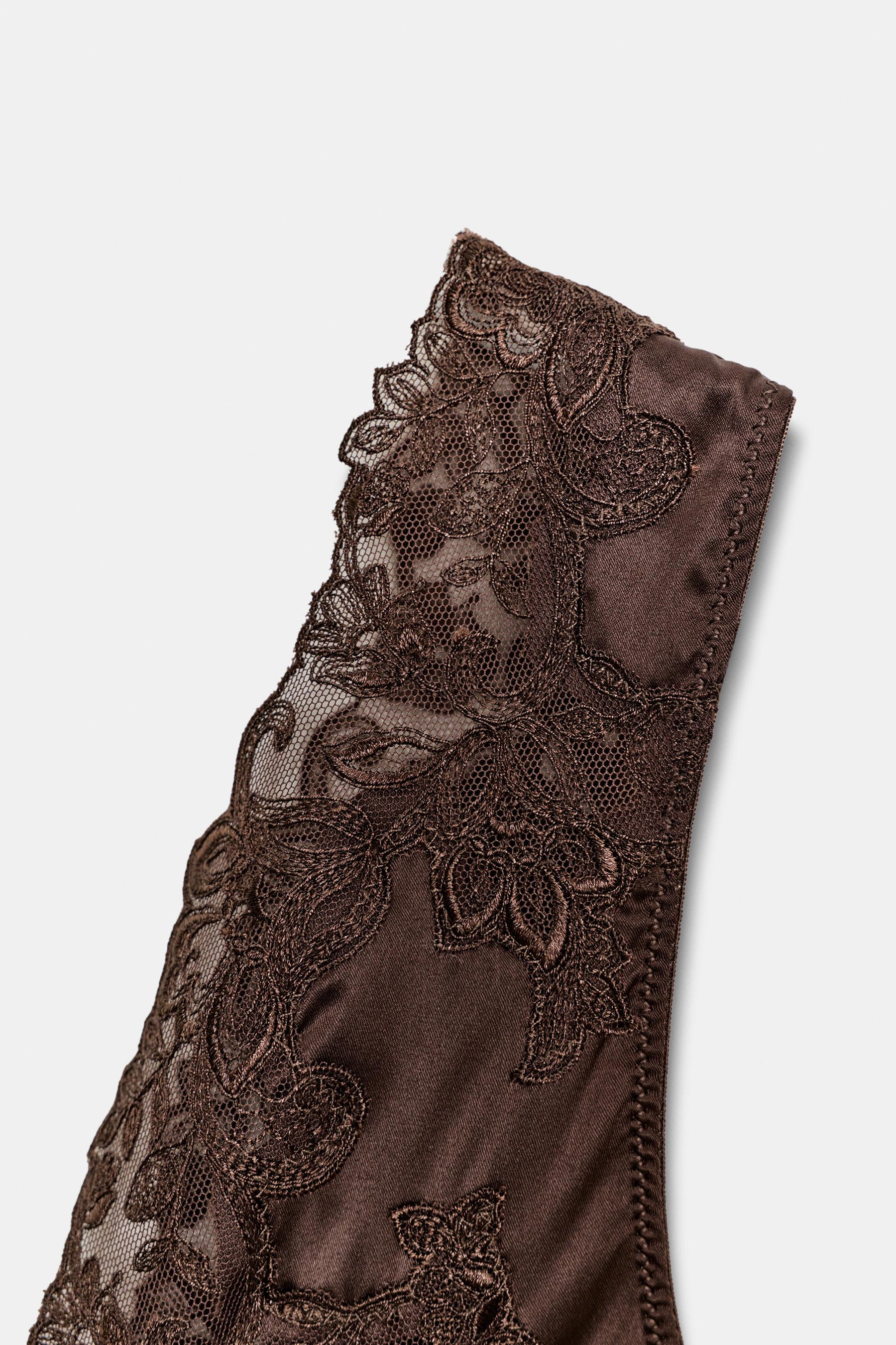 Satin Bodysuit With Lace