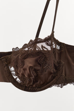 SATIN EMBROIDERED LACE BRA
