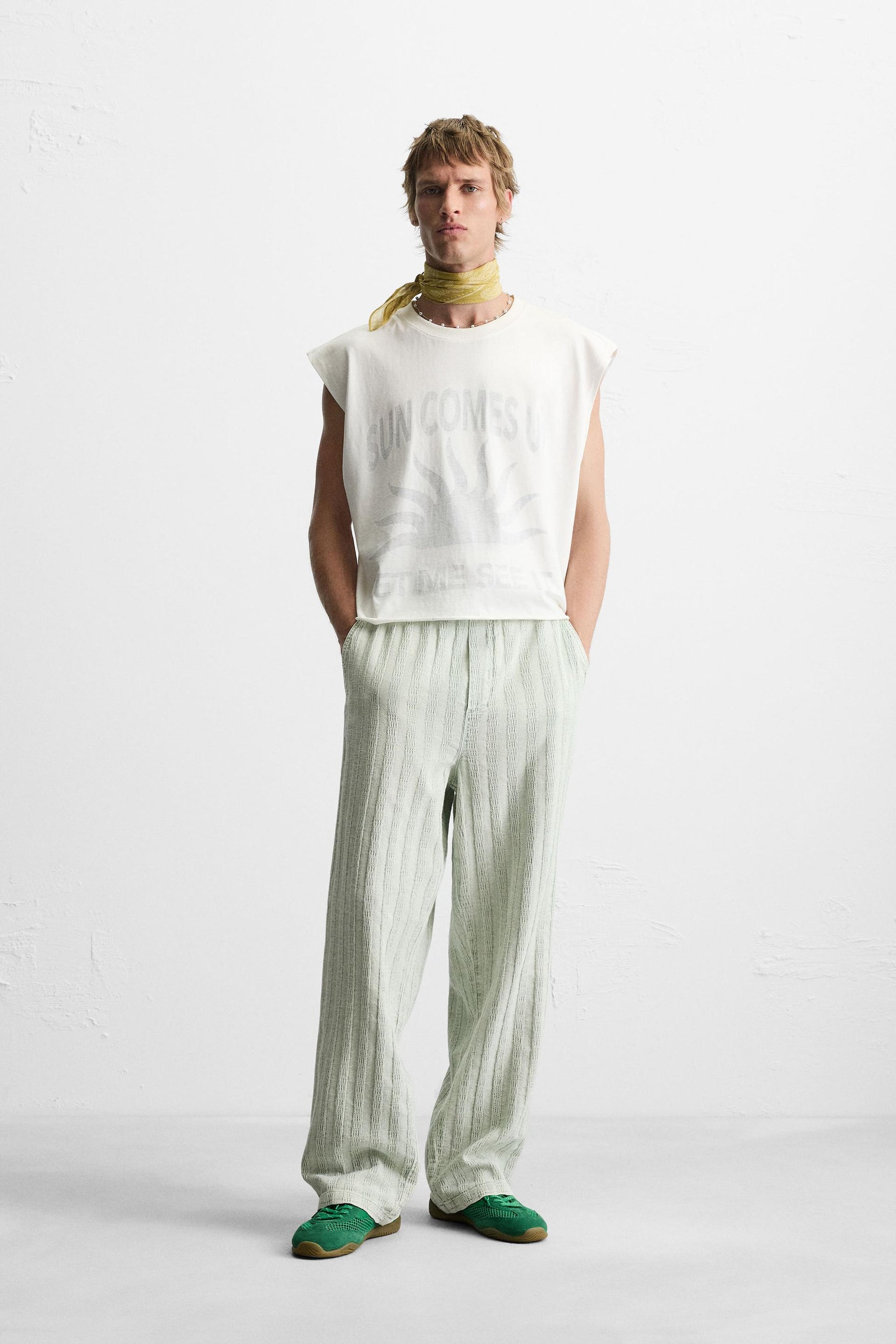 RELAXED FIT JACQUARD TROUSERS - Image 1