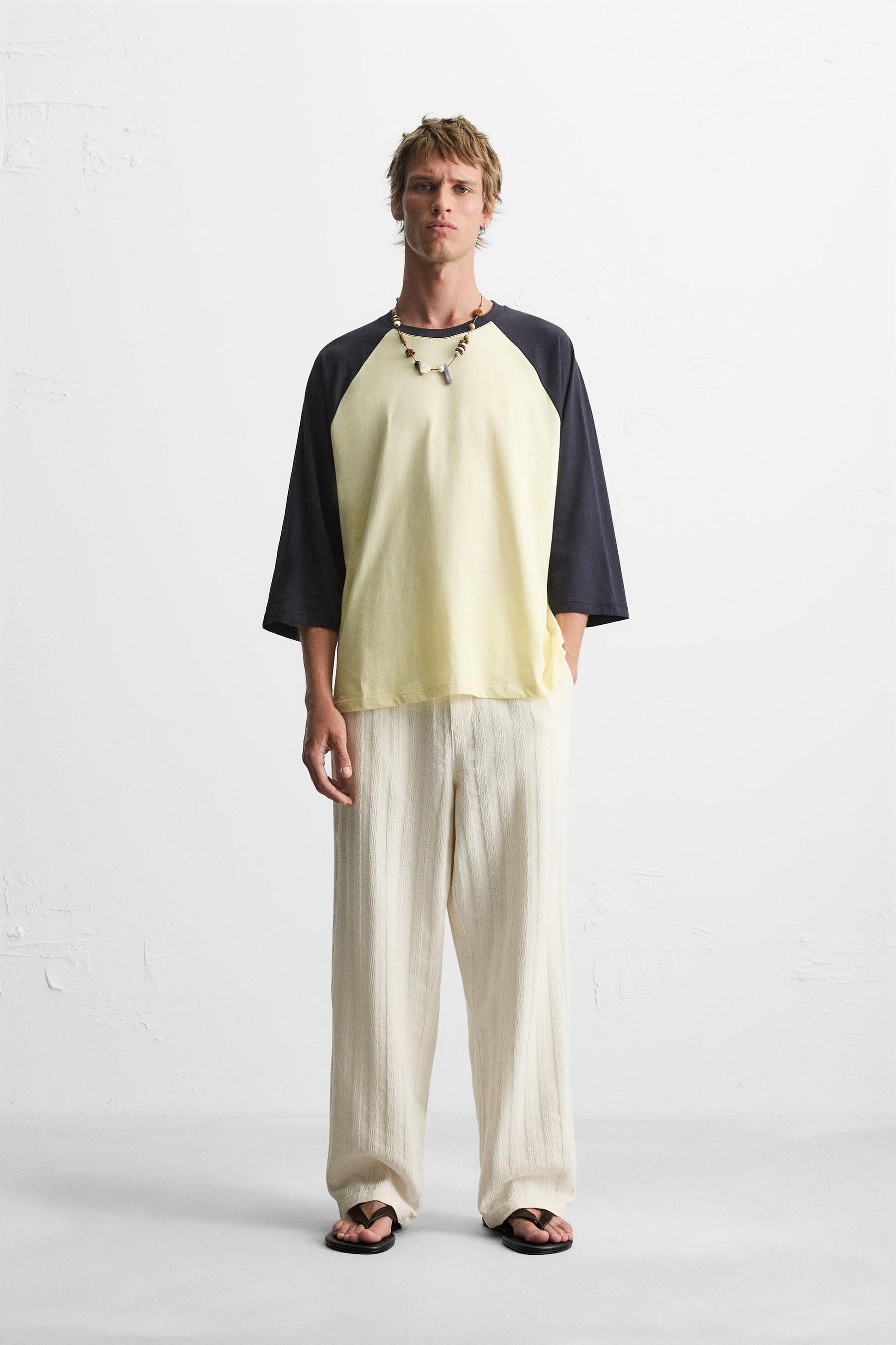 RELAXED FIT JACQUARD TROUSERS - Image 1