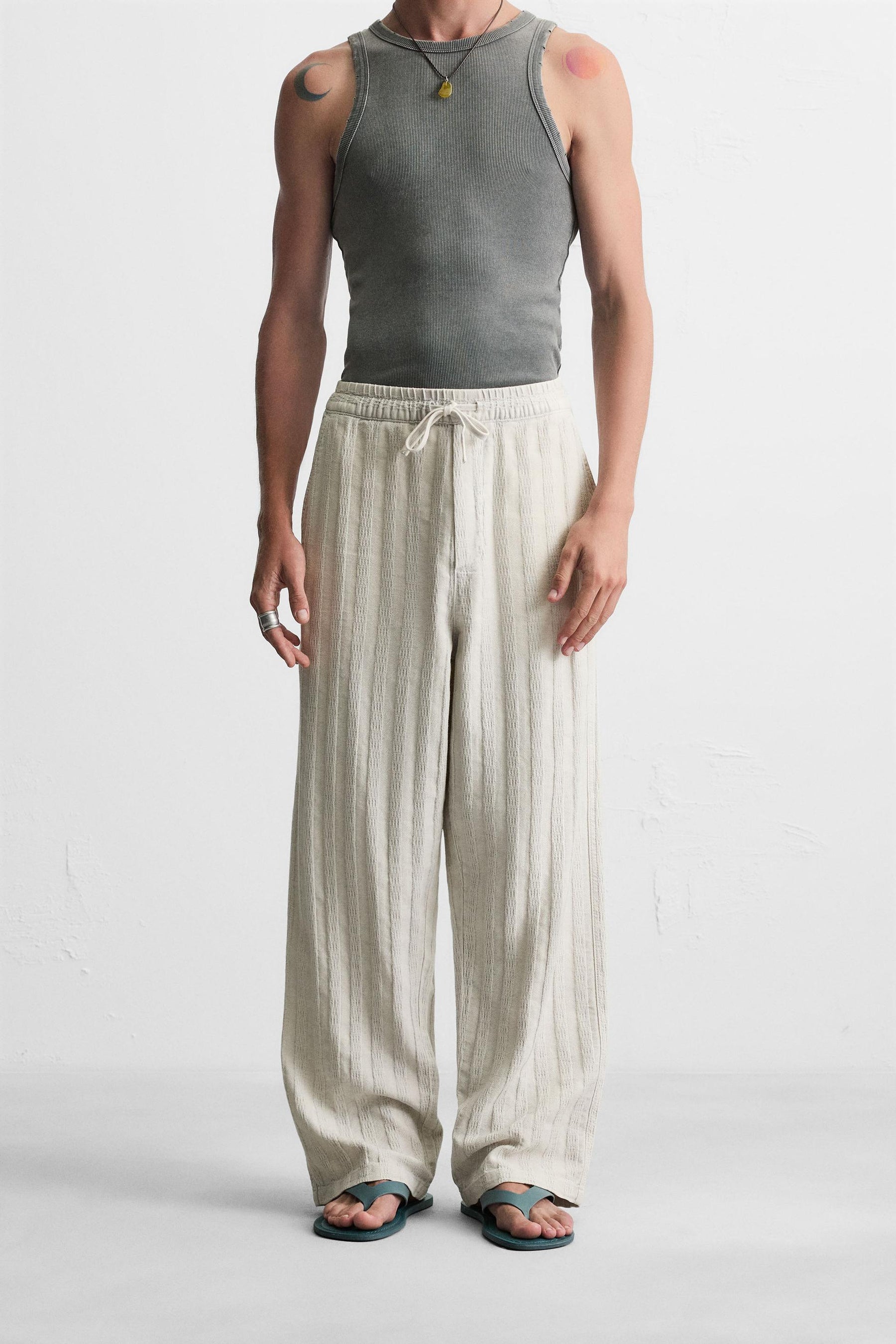 RELAXED FIT JACQUARD TROUSERS - Image 2