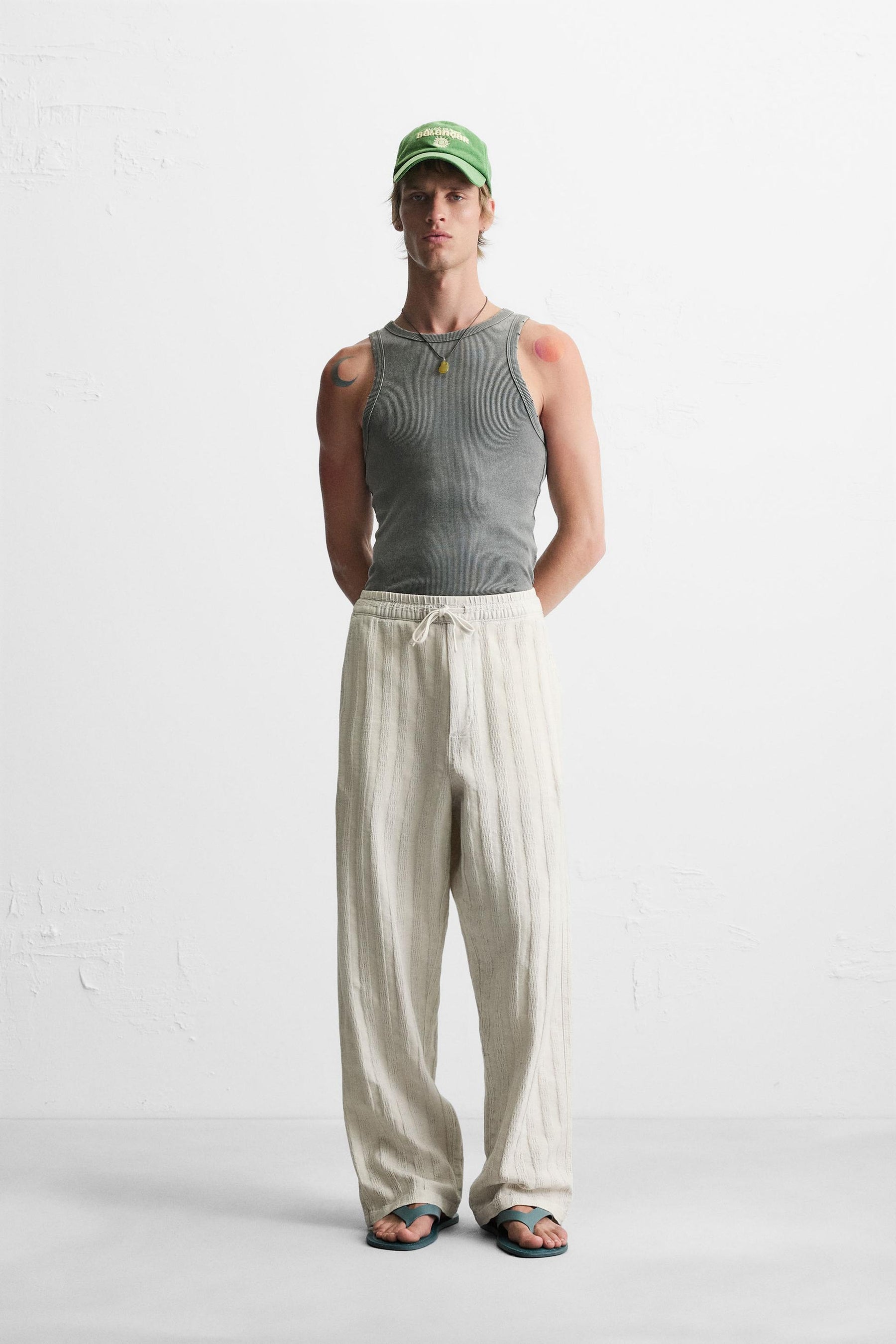 RELAXED FIT JACQUARD TROUSERS - Image 1