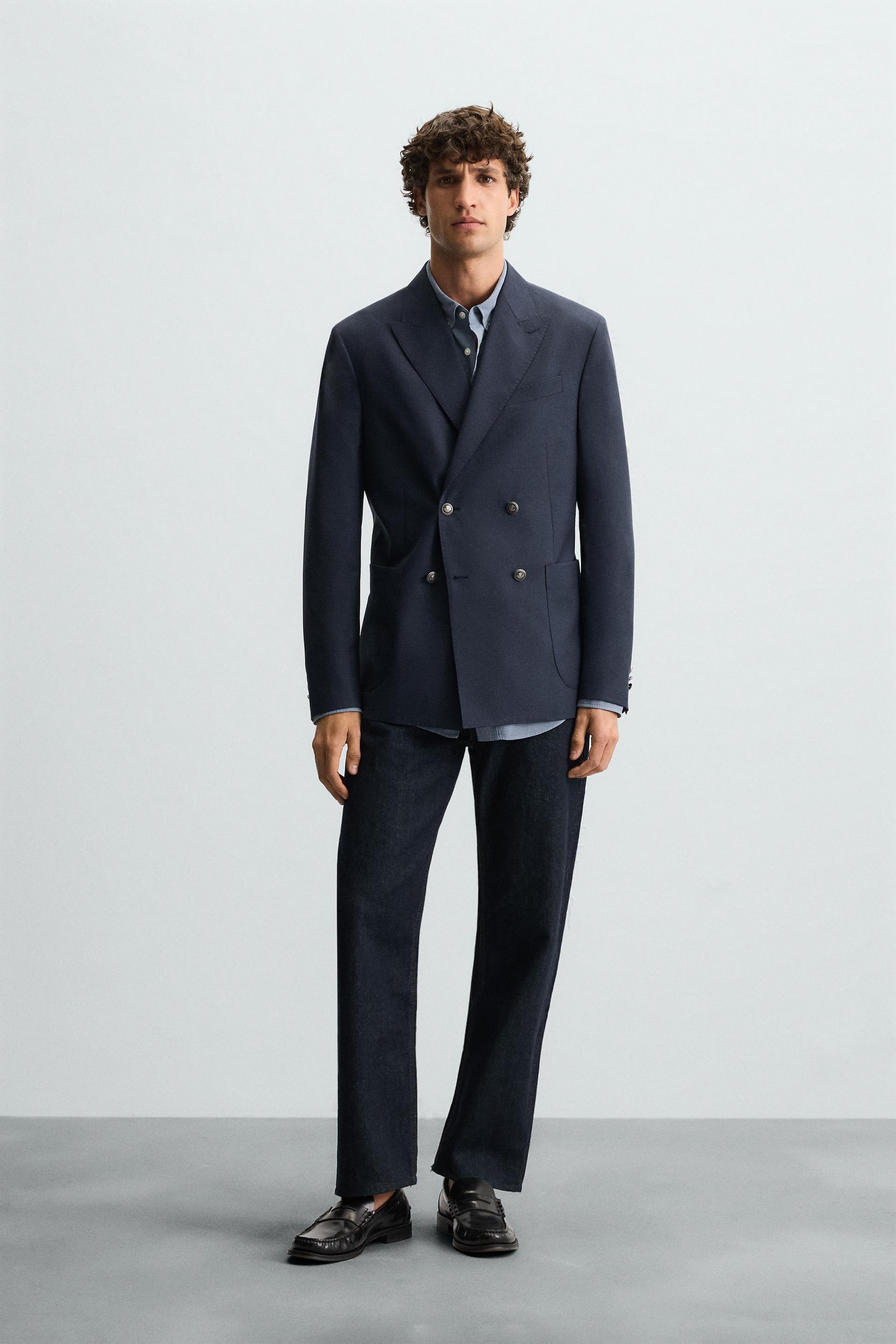 DOUBLE-BREASTED WOOL BLEND BLAZER - Image 1