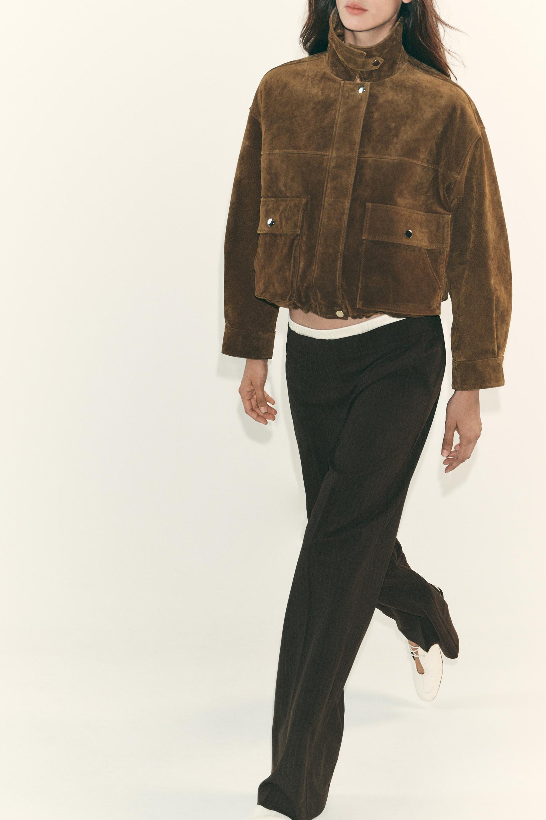 Straight-leg trousers with waist