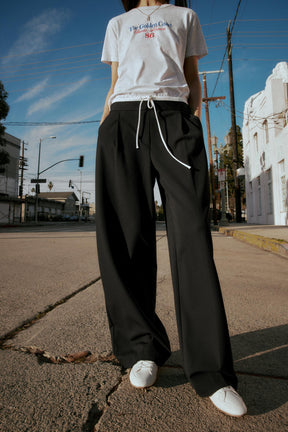 WIDE-LEG TROUSERS WITH WAISTBAND