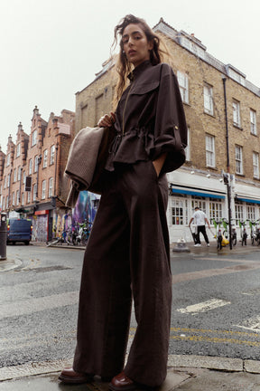 Elastic-Waist Wide Trousers