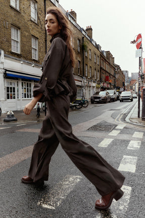 Elastic-Waist Wide Trousers