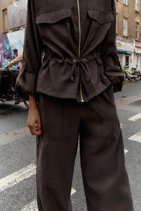 Elastic-Waist Wide Trousers