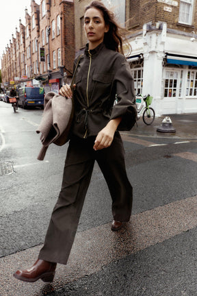 Elastic-Waist Wide Trousers