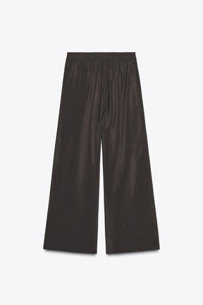 Elastic-Waist Wide Trousers