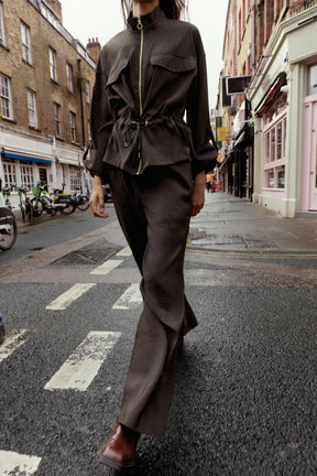 Elastic-Waist Wide Trousers