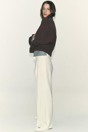 Wide-leg trousers with waistband