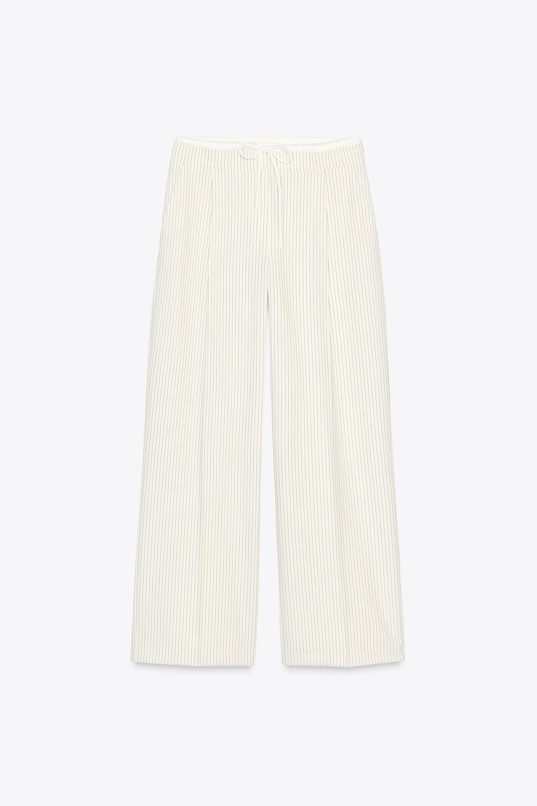 Wide-leg trousers with waistband