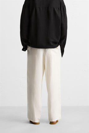 100% LINEN EMBROIDERED TROUSERS - Image 3