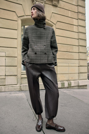 CHECKED DOUBLE-BREASTED JACKET - Image 1